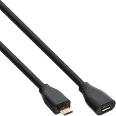 InLine Micro-USB Verl., USB 2.0 Micro-B ST/BU, noir, contour doré, 5m