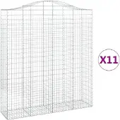 vidaXL Gabions avec arc surélevé 11pcs. 200x50x220/240cm Fer galvanisé