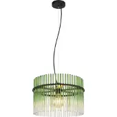 Globo Suspension noire Gorley avec verre vert Ø 40cm