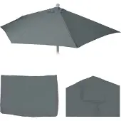 Mendler Toile de rechange pour parasol demi-rond Lorca
