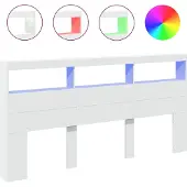 vidaXL Tête de lit LED avec étagères blanc 200x17x102 cm