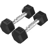 Tunturi Platinum Hexa Haltère Set - Caoutchouc - 2x 3kg - Noir