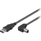 Intellinet USB 2.0 Kabel,A-Stecker auf B-Stecker,gewinkelt,1m,sw
