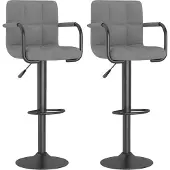 vidaXL Tabouret de bar 2 pcs velours gris clair