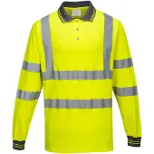 Portwest S271 Langarm Baumwoll Komfort Poloshirt Yellow Gr. L