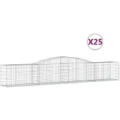 vidaXL Gabions avec arc surélevé 25 pcs. 400x50x60/80cm Fer galvanisé