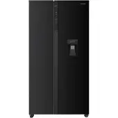 HEISSNER HSBS-HM529NFBKWDE++ Réfrigérateur Side-by-Side avec distributeur d'eau 529L, No Frost, LED, Noir