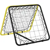 vidaXL Rebond de football Double face Réglable Jaune Noir Acier
