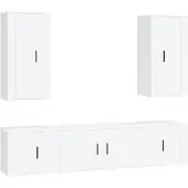 vidaXL Ensemble de 5 meubles TV blanc en bois composite