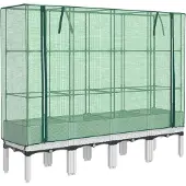 vidaXL Lit surélevé avec serre aspect rotin 160x40x140 cm