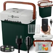 Peme Essential 23 L Glacière électrique Sac isotherme thermoélectrique pour voiture, camping, mini-réfrigérateur, boîte isotherme, usage en plein air, vert forêt, accessoires de pêche, portable