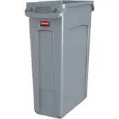 Rubbermaid FG354060GRAY Poubelle Slim Jim avec fentes d'aération, grise