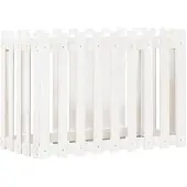 vidaXL Lit surélevé Design clôture à lattes Blanc 100x50x70 cm Pin massif