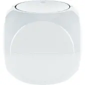 Spirella Seau à cosmétiques 1 litre Poubelle à couvercle basculant Poubelle de table "Dice" blanche