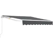 En.casa Store à bras articulé « Bitonto » 300 x 250 cm avec manivelle, structure en aluminium gris foncé