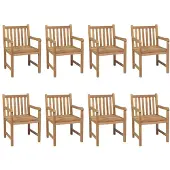 vidaXL Chaises de jardin 8 pcs. avec coussins bleu clair teck massif