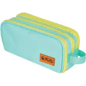 Herlitz 300001511 double trousse à crayons Uni, menthe/jaune