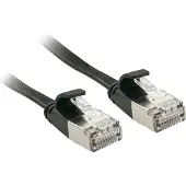 Lindy - Cordon de raccordement - RJ-45 (M) pour RJ-45 (M) - 5 m - U / FTP (Paire torsadée blindée) - CAT 6a - moulé sans crochet plat - noir