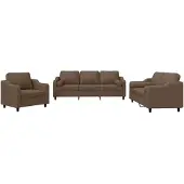 vidaXL ensemble de canapés 3 pièces avec coussins Tissu brun