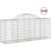 vidaXL Gabions avec arc surélevé 30 pcs. 200x50x80/100cm Fer galvanisé
