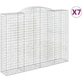 vidaXL Gabions avec arc surélevé 7 pcs. 300x50x220/240cm Fer galvanisé