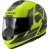 LS2 FF908 Strobe II Code, casque rabattable ,Jaune Néon/Noir ,XL