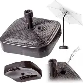 Kadax Pied de parasol, rotin, carré, marron