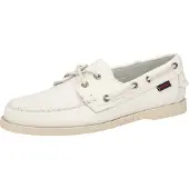 Sebago pour homme. 7000H00 Chaussures de bateau en cuir Docksides Portland blanc (43), Plat, Lacets, Casuel