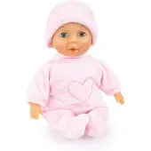Bayer My First Baby 92802AT 28cm, poupée avec un corps doux et des yeux qui dorment, très pratique, tenue mignonne, rose avec un cœur