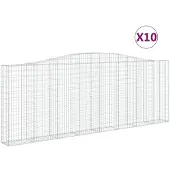 vidaXL Gabions avec arc surélevé 10pcs. 400x30x140/160cm Fer galvanisé