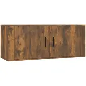 vidaXL Armoire TV murale en chêne fumé 100x34,5x40 cm