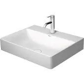 Duravit DuraSquare lavabo pour meuble, 60x47cm, 1 trou pour robinet, sans trop-plein, dessous poncé et émaillé, 2353600071