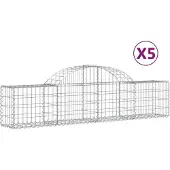 vidaXL Gabions avec arc surélevé 5 pcs. 200x30x40/60 cm Fer galvanisé