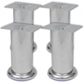 vidaXL Pieds de canapé ronds 8 pcs. Chrome 120 mm