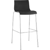 CLP Tabouret de bar Hoover chromé piètement 4 pieds