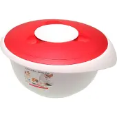 Westmark Bol mélangeur avec couvercle à deux compartiments 3,5 l, blanc/rouge, 3155227R
