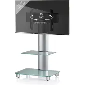 VCM - Support de télévision Alu Glass Rolls Blino ZW H. 100 x B. 60 x T 44 cm