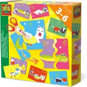 SES Creative 14647 J'apprends à couper Puzzle d'animaux avec ciseaux pour enfants Set de bricolage Nouveau