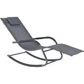 En.casa Chaise longue à bascule Caracena 147x63x89cm Chaise longue à bascule jusqu'à 120kg Gris foncé