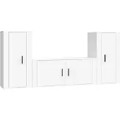 vidaXL Ensemble de meubles TV 3 pièces blanc en bois composite