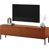 Selsey BEMMI - Buffet TV, rouge brique avec pieds en métal, 150 cm
