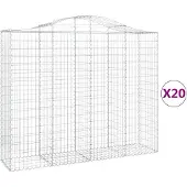 vidaXL Gabions avec arc surélevé 20pcs 200x50x160/180cm Fer galvanisé