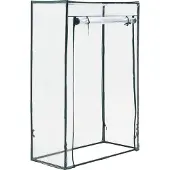 En.casa Serre à tomates Terzigno 100x50x150cm Serre en film plastique Serre de jardin Serre à tomates avec fermeture éclair Film PVC transparent