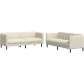 vidaXL Ensemble de canapés 2 pièces tissu crème