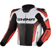 SHIMA STR 2.0 Noir Blanc Rouge Blouson Cuir Taille 50