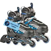Hudora Patin à roulettes pour enfants Leon tailles 33-36 (noir/bleu)