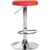 CLP Tabouret de bar Ponte, revêtement en similicuir marron, piètement blanc