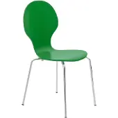 CLP Chaise empilable Diego l Chaise de conférence ergonomique avec assise en bois et structure métallique I Chaise empilable avec assise facile d'entretien, couleur:vert