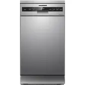 Heinner HDW-FSM45710AXD+++, Floor Standing, Narrow (45 cm), Acier inoxydable, Silver, Boutons, LED