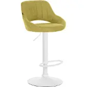 CLP Tabouret de bar Milet, revêtement en tissu, hauteur réglable, pivotant, avec dossier, vert, piètement noir